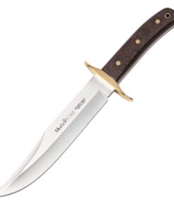 Muela BW-Classic-16M - 6.30" X50CrMoV15 Satin Clip Point Plain Blade, Brown Jute Micarta Handle, Brown Leather Sheath - 02MU203