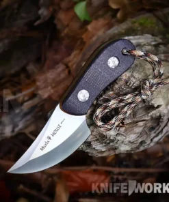 Muela Mouse-7M - 2.76" 14C28N Stainless Full Tang Plain Blade, Brown Micarta Handle, Brown Leather Sheath - 02MU208
