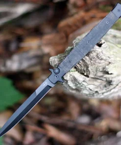 Boker Plus Stiletto 5.0 All Black - 5.12" 14C28N Black Oxide Dagger Blade, Black Micarta Handle - 06EX753