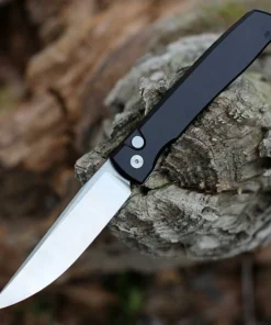 Boker Urban Trapper Automatic NXT Knife - 3.35" CPM MagnaCut Satin Blade Black Aluminum Handle Brad Zinker Design 110062