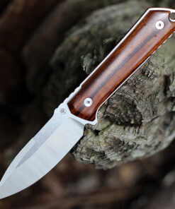 Boker Germany Kiboku - 2.95" RWL-34 Two-Tone Drop Point Plain Blade, Desert Ironwood Handle - 120574