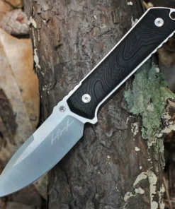Boker Germany Kiboku Signature Edition - 2.95" RWL-34 Sabre Grind Drop Point Plain Blade, Black Richlite Topo Handle - 120576