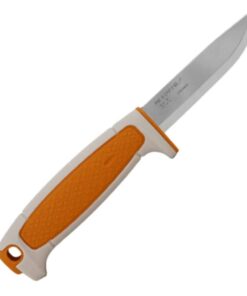 Mora Kniv Risberg (C) Fixed Blade Knife 3.5" C100 Carbon Steel Scandi Grind Orange/White 14704