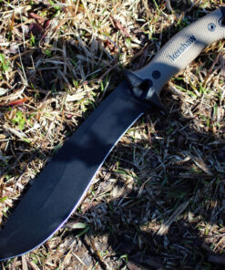 Kershaw Camp 10 Tan Machete - 10" 65Mn Black Carbon Steel Blade Tan Rubber Handle 1077TAN