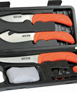 Outdoor Edge WildLite Butcher Kit WL-6, 420J Stainless Steel Full-Tang Blades, Nonslip Rubberized TPR Handle