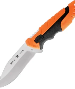 Buck Pursuit Pro Guthook – 4.5" CPM-S35VN Plain Blade Black/Orange GFN Handle 0657ORG-B