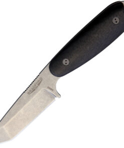 Bradford Guardian 3.5 Tanto 3D  Carbon Fiber Handle, Stonewashed N690 Blade w/Brown Leather Sheath