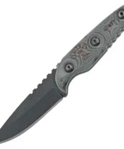 Tops UTE 6 1/2 in. Black Traction Coating, Black Linen Micarta, Drop Point