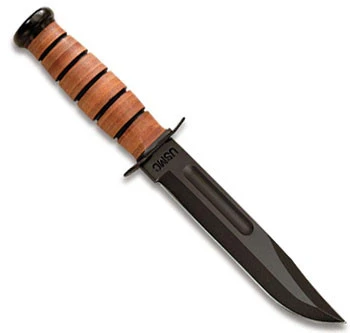 Ka-Bar USMC Leather (7" Black 1095 Cro-Van) 1217
