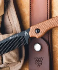 TOPS Tac-Rake- Brn Micarta (Steel Beard Comb) TPTRAK01