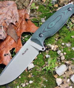 Ruike Jager F118G, 4.5" 14C28N Plain Blade, Black/Green G-10 Handle