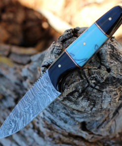 Damascus Blades - Buffalo/Turq Bone (4.5" Damascus) 1293TR