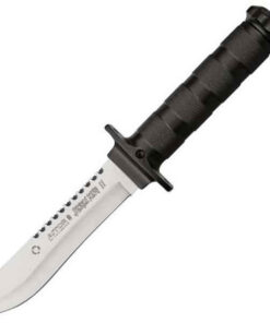 Aitor 16012 Jungle King II. & Survival Kit, 5.5" SS Plain Blade, Black SS Handle, OD Green Nylon Sheath