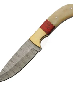Damascus Knives Hunter - Red Wood (4.5" Damascus) DM1337