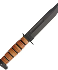KA-BAR Dog's Head Utility - 7" 1095 Blk Clip Pt, Leather (KA1317)