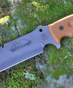TOPS Tahoma Field Knife – 1095 High Carbon Steel, Tan Canvas Micarta
