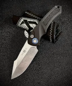 Heretic Knives Pariah Auto - 3.75" CPM MagnaCut Blade, Black Aluminum Handle - H048-2A