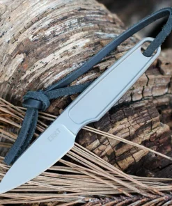 CRKT HangTi (7066) - 1.68" Bead Blasted Titanium Plain Drop Point Blade Gray Titanium Handle CR7066