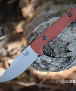Benchmade SlipRidge™ Fixed - 3.70" CPM MagnaCut Satin Plain Edge Drop-Point Blade, Rust Orange G10 Handle - 15650-01