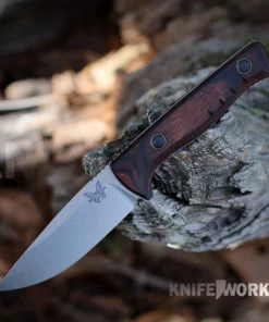 Benchmade Hunt SlipRidge Caping Knife - 2.80" CPM-S30V Satin Plain Blade, Richlite Wood Handle - 15650