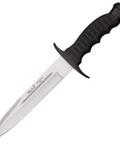 Muela Tactical Fixed Blade - 7.50" Stainless Steel Satin Spear Point Plain Blade Black Rubber Handle CI95191
