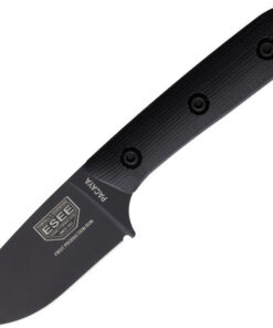 Pacaya - 3.0" CPM-3V Black Coated Plain Edge Drop Point Blade, Black Canvas Micarta Handle - ESPACAYA3VB