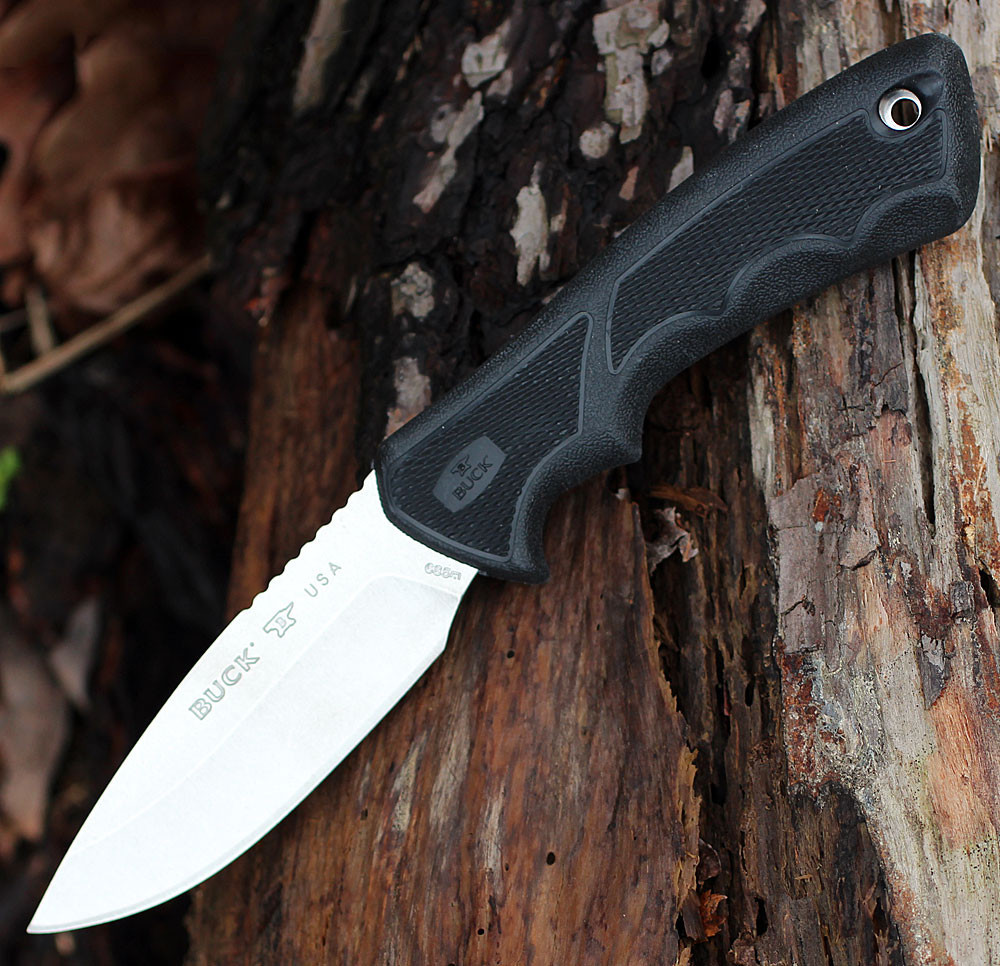 Buck 685 BuckLite Max II – Black Dynaflex Rubber, 4" 420HC Drop Point Fixed Blade 685BKS