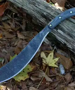 El Deguello Machete - 12.75" 1075 Carbon Steel Black Plain Edge Blade, Black Micarta Handle, Canvas Sheath -  ESEE-DEGUELLO