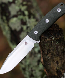 QSP Bison - 4.5" D2, Green Micarta Fixed Blade QS134C