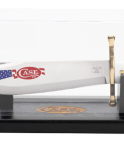 Case 70635 Magnetic Bowie Display Case - Stained White Walnut Wood Base w/ Plexiglass Cover
