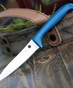 Spyderco Counter Puppy - 3.46" 7Cr17MoV Satin Plain Blue K20PBL