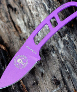Candiru Survival Kit - 2.00" 1095 Purple Plain Edge Drop Point Blade, Purple Skeletonized Handle - ESEE-CAN-PURP-KIT
