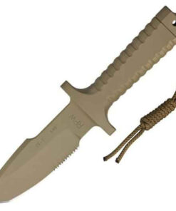 RPW X46 5" Tan Tanto, Combo Edge, w/ Khaki Sheath