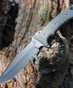 Chris Reeve Pacific, 6" CPM 4V Part Serrated Blade, Sandblasted Black Canvas Micarta Handle (PAC-1001)