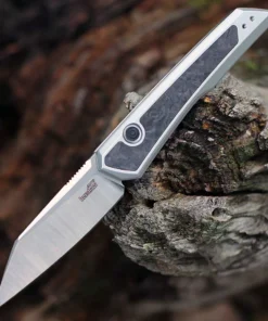 Kershaw Launch 20 Auto - 3.0" CPM MagnaCut Satin Reverse Tanto Blade, Raw Aluminum & Marbled Carbon Fiber Inlay Handle USA Made - 7050