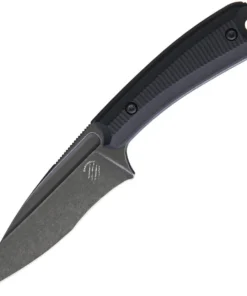 Bastinelli Creations SIN Fixed Blade BAS215, 3.5" N690Co Black Stonewashed Blade, Black Milled G-10 Handle, Kydex Sheath