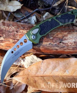 Microtech Hawk Auto - 3.95" Böhler M390MK Apocalyptic Hawkbill Blade, OD Green Aluminum Handle - 166-10APOD