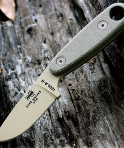 Izula II - 2.63" 1095 Desert Tan Plain Edge Drop Point Blade, Tan Micarta Handle - IZULA-II-DT
