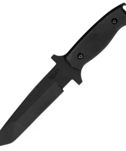 Bear Ops BC31002 Close Quarter Combat Fixed Blade, 6" 154CM SS Plain Blade Black Titanium Finish, G-10 Handle, Nylon Sheath