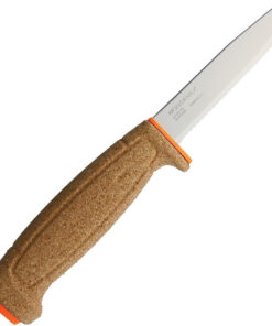 Morakniv Floating Fishing Knife, 3.75" Fully Serrated  Blunt Tip Blade, Cork Handle