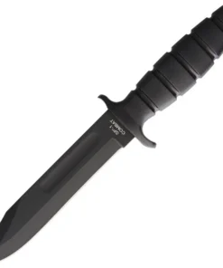 Ontario 8679 SP-1 Combat Knife, 7" 1095 Plain Blade, Black Kraton Handle