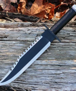 Rambo 9294 First Blood Part II Standard Edition, 10" 420 Plain Blade, Black Nylon Cord-wrapped Handle