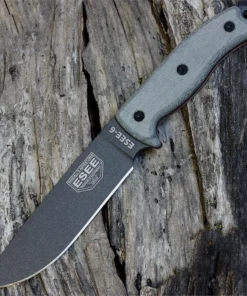 ESEE-6 - 6.50" 1095 Tactical Gray Plain Edge Drop Point Blade, Gray Micarta Handle - ESEE-6P-TG