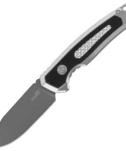 Kershaw Launch 21 Auto - 3.45" CPM M4 Drop Point Blade, Raw Aluminum & Black G-10 Handle USA Made - 7106RAW