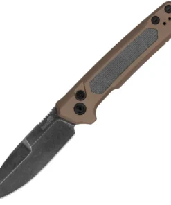 Kershaw Launch 22 Auto - 3.45" CPM MagnaCut Blackwashed Blade, FDE Anodized Aluminum & Green Micarta Handle USA Made