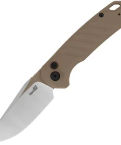 Kershaw Launch 23 Auto - 3.3" CPM-154 Two-Tone Trailing Point Blade, FDE Anodized Machined Aluminum Handle USA Made - 7305