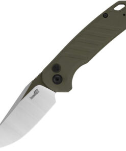 Kershaw Launch 23 Auto - 3.3" CPM-154 Two-Tone Trailing Point Blade, Green Anodized Machined Aluminum Handle USA Made - 7305GRN