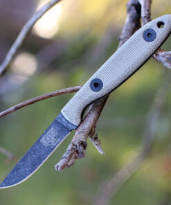 Camp-Lore CR2.5 - 2.5" 1095 Black Oxide Stonewash Plain Edge Drop Point Blade, Tan Micarta Handle - ESEE-CR2.5-BO