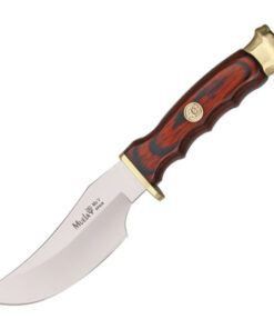 Muela Skinner Fixed Blade - 3.88" Stainless Steel Satin Clip Point Plain Blade Pakkawood Handle MUE92049