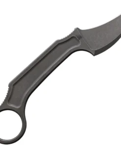 Bastinelli Creations Anomaly Fixed Blade BAS238, 2.25" N690CO Dark Stonewashed Plain Blade,  Gray Bohler N690CO Stainless Steel Handle